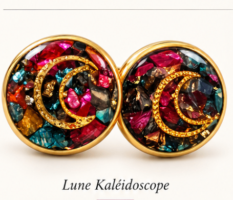 Paire de bijoux de manchette Lune Kaléidoscope