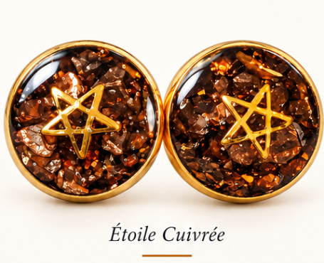 Paire de bijoux de manchette Étoile Cuivrée