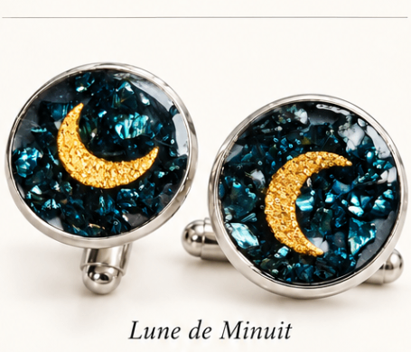 Paire de bijoux de manchette Lune de Minuit
