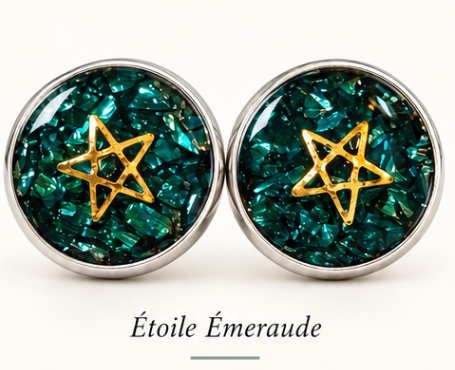 Paire de bijoux de manchette Étoile Émeraude